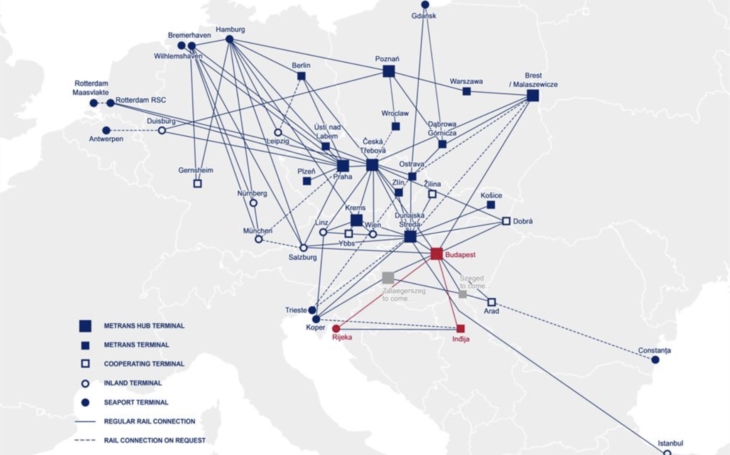 METRANS rozšiřuje svůj dosah: Nové spoje z Rijeky do Budapešti a z Budapešti-Csepelu do Indie